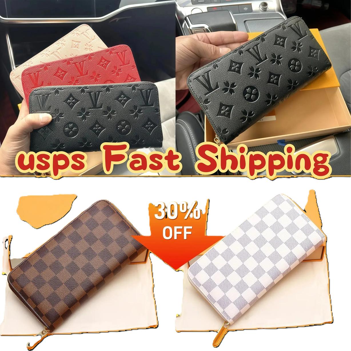 Top Designer Black empreinte women clutch lady ladies long wallet pu leather single zipper wallets classical coin purse card holder 60017 purse wallet With box 8A