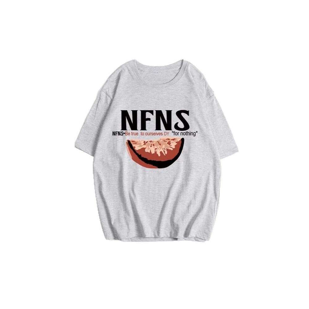 Minimalist Text Print T-Shirt For Women, Summer Versatile Loose Round Neck Pure Cotton Short Sleeve Top B5 j7