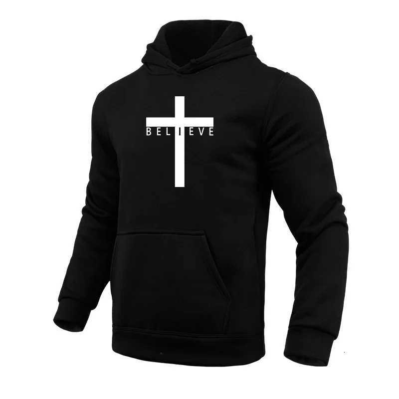 2025 Cross Printed Mens Hooded Sweatshirts High Quality Male Daily Casual Sports Pullover Gym Fitness Sweatshirts Mens Clothing XJ250714