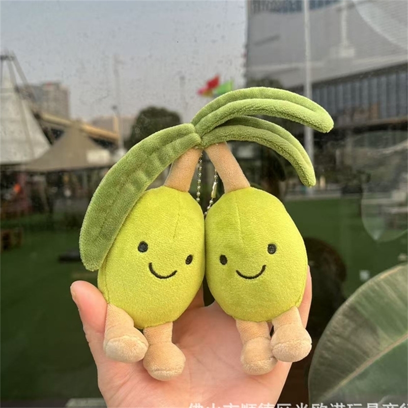 Creative Jell ycat Green Olives Pendant Keychain Cute Green Plush Toy Birthday Gift Bag Hanging 250717