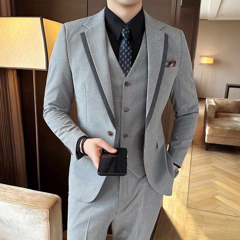 H795Men's slim casual wedding suit groom suit