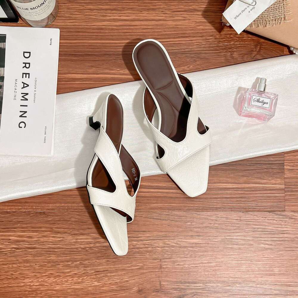 High Heel Sandals 2025 New Comfortable French Light Luxury Outdoor Wear High-End Korean Style Slippers for Women