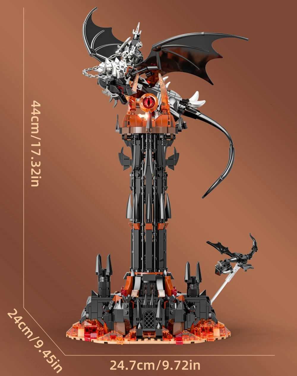 Moc-Lord Movie Rings Model The Fell Beast Magic Tower Building Blocks Fortress Castle Creative Assemble Bricks Toys Gift For Ki Z250718