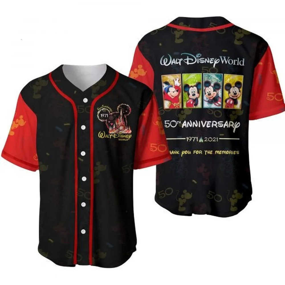 Disney Anniversary Disney Mickey Mouse Cartoon Baseball Jersey Unisex Shirts Summer Childrens Cartoon Casual Sweatshirts W250718