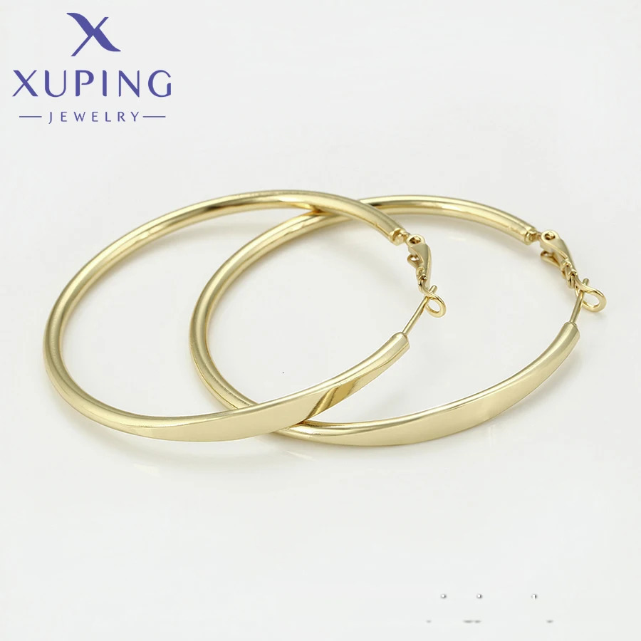 Xuping Jewelry Gold Plated Fashion Summer Elegant Big Hoops Earrings for Girls Women Party Gift 80633 250716