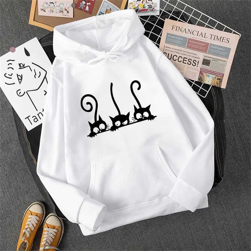 ute Cat Printed Hoodie for Women Al Season Daily Casual Sport Hooded Longsve Pullover Girls Home Outdoor Comfort Sweatshirt XJ250717