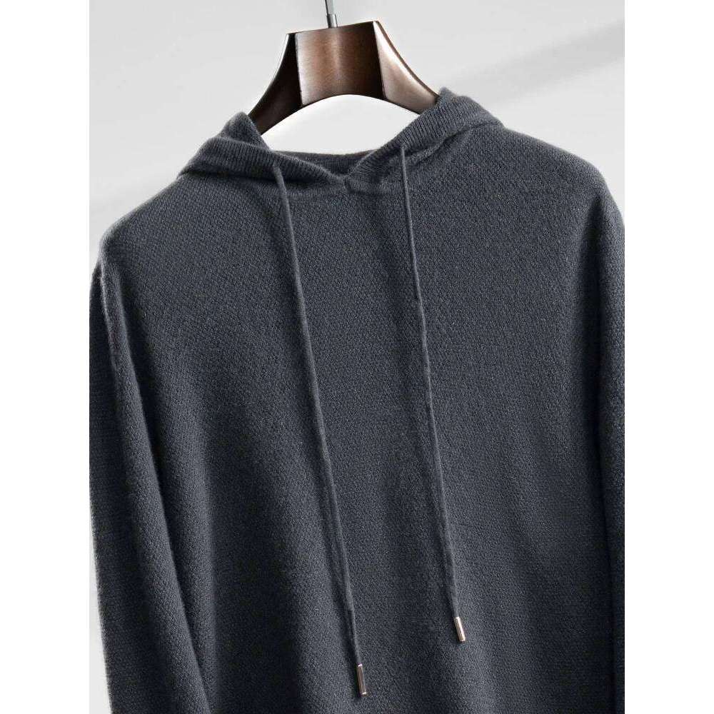 Aliselect Men's Hoodie Pullovers 100% Sweater Autumn Winter Basic Casual Style Jacket Cashmere Knitwear Korean Tops