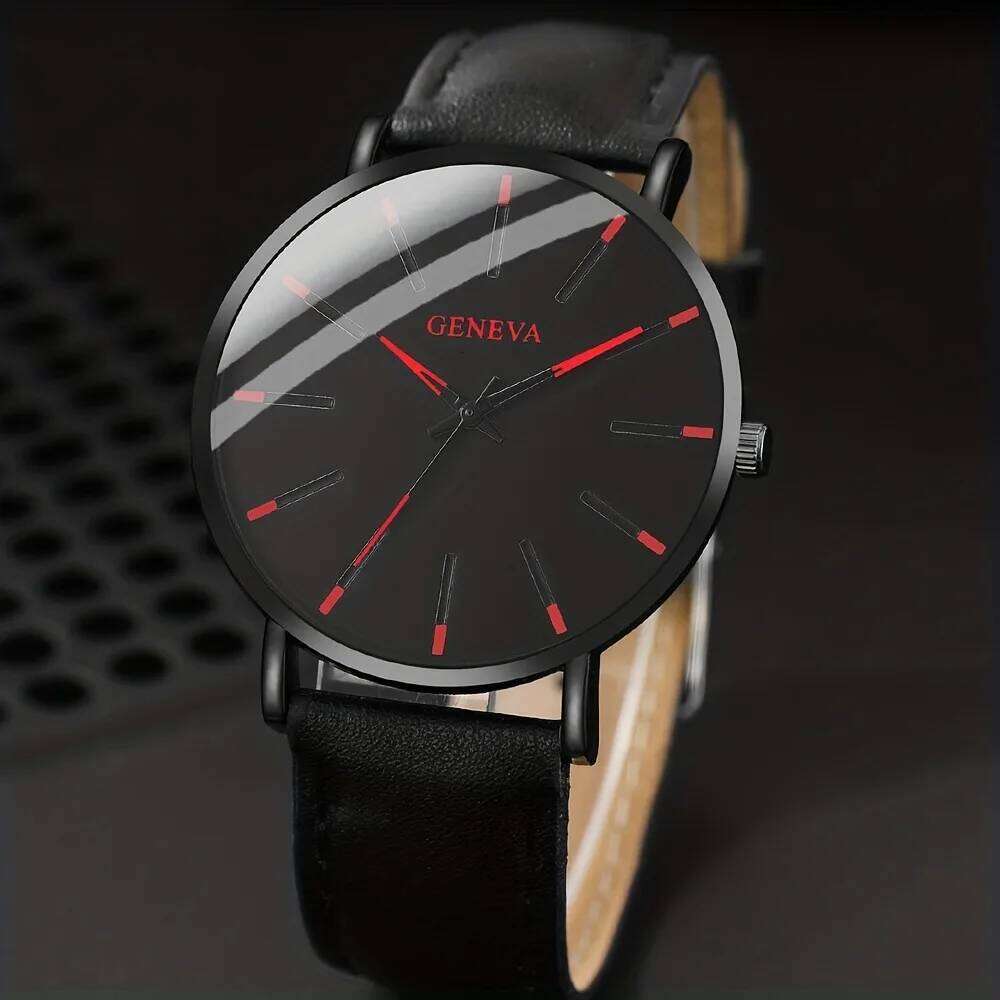 free shipping 3PCS/Set Fashion Watch Casual Leather Band Quartz Wristwatch Men Business Watches Bracelet Necklace Set Jewelry Gifts