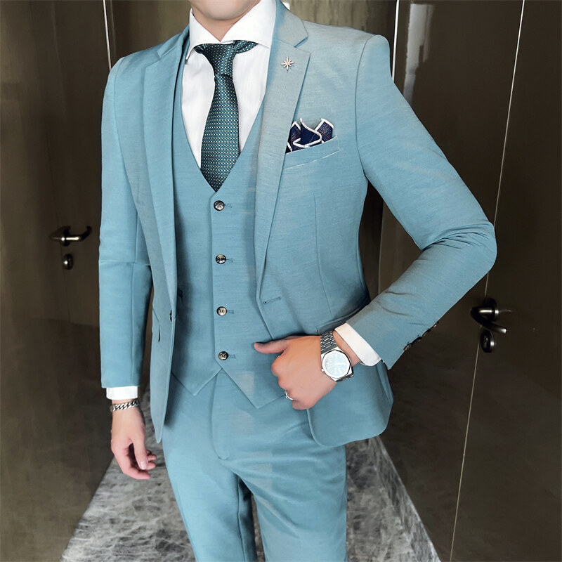 H878Men's three-piece suit, business suit, formal suit, Korean style, slim fit, groomsmen