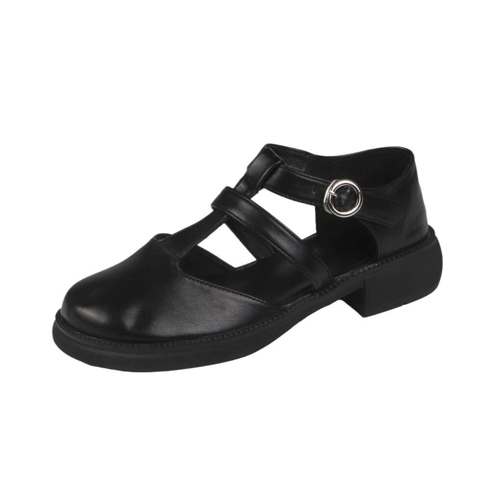 Summer 2025 French Comfortable Single Fashion Roman Style Hollow Mary Jane Shoes Women's Closed Toe Sandals