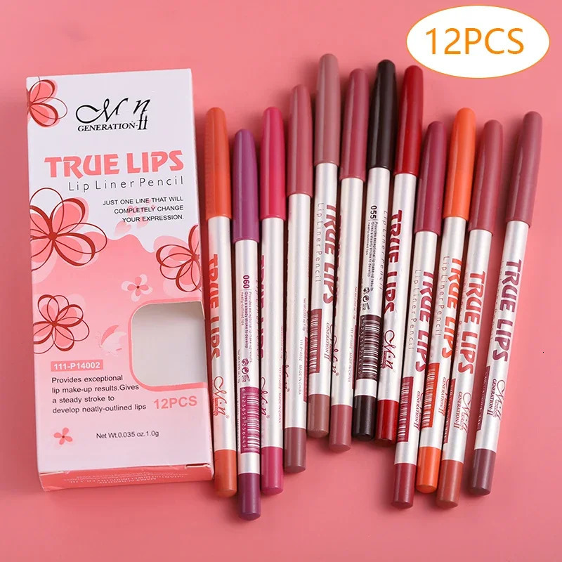 6/12Pcs/set Cosmetic Professional Wood Lipliner Waterproof Lady Charming Lip Liner Soft Pencil Contour Makeup Lipstick Tool 250716