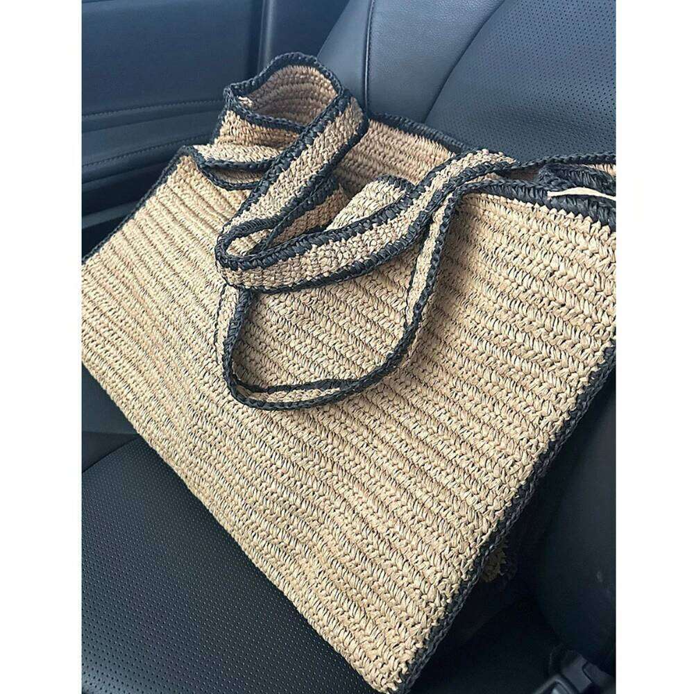 Large Capacity Straw Tote for Women Designer Bags Summer Woven Shoulder Vacation Travel Beach Bag Handbag Shopper Purse