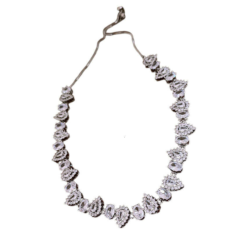 Water Drop Spliced Zircon Bride Wedding Dress Collarbone Chain High-end Light Fashionable Elegant Necklace