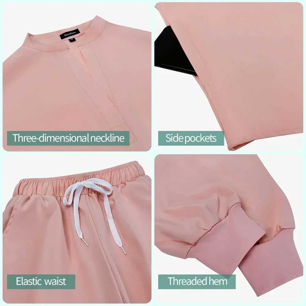 Medical Uniform Elastic Scrub Suit Hospital Surgical Scrubs Top Pants Nurse Nursing Workwear Doctors Clothes Medical Uniform Set Z250718