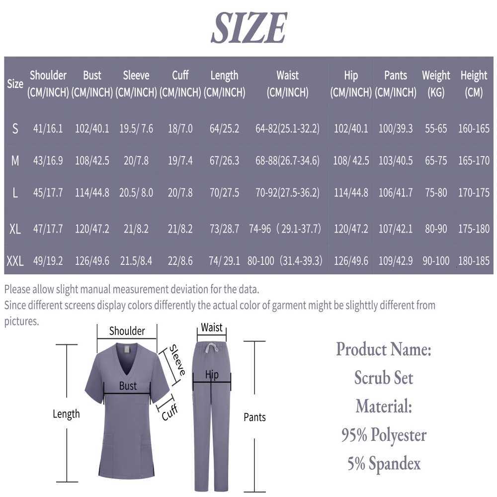 Surgical Set Women Pet Hospital Scrub Uniforms Suits Unisex Solid Color Surgical Gown Pocket V-neck Jogger Suits Wholesale Price Z250718