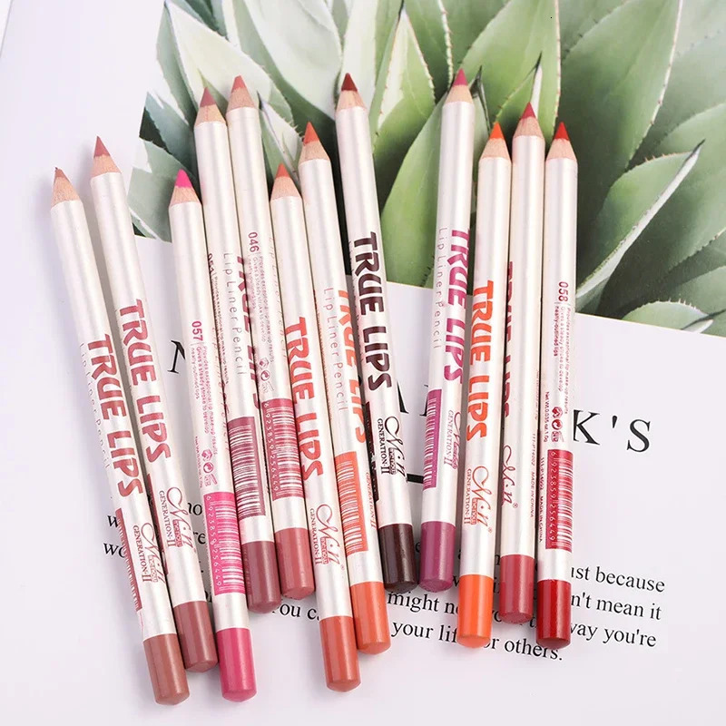 6/12Pcs/set Cosmetic Professional Wood Lipliner Waterproof Lady Charming Lip Liner Soft Pencil Contour Makeup Lipstick Tool 250716