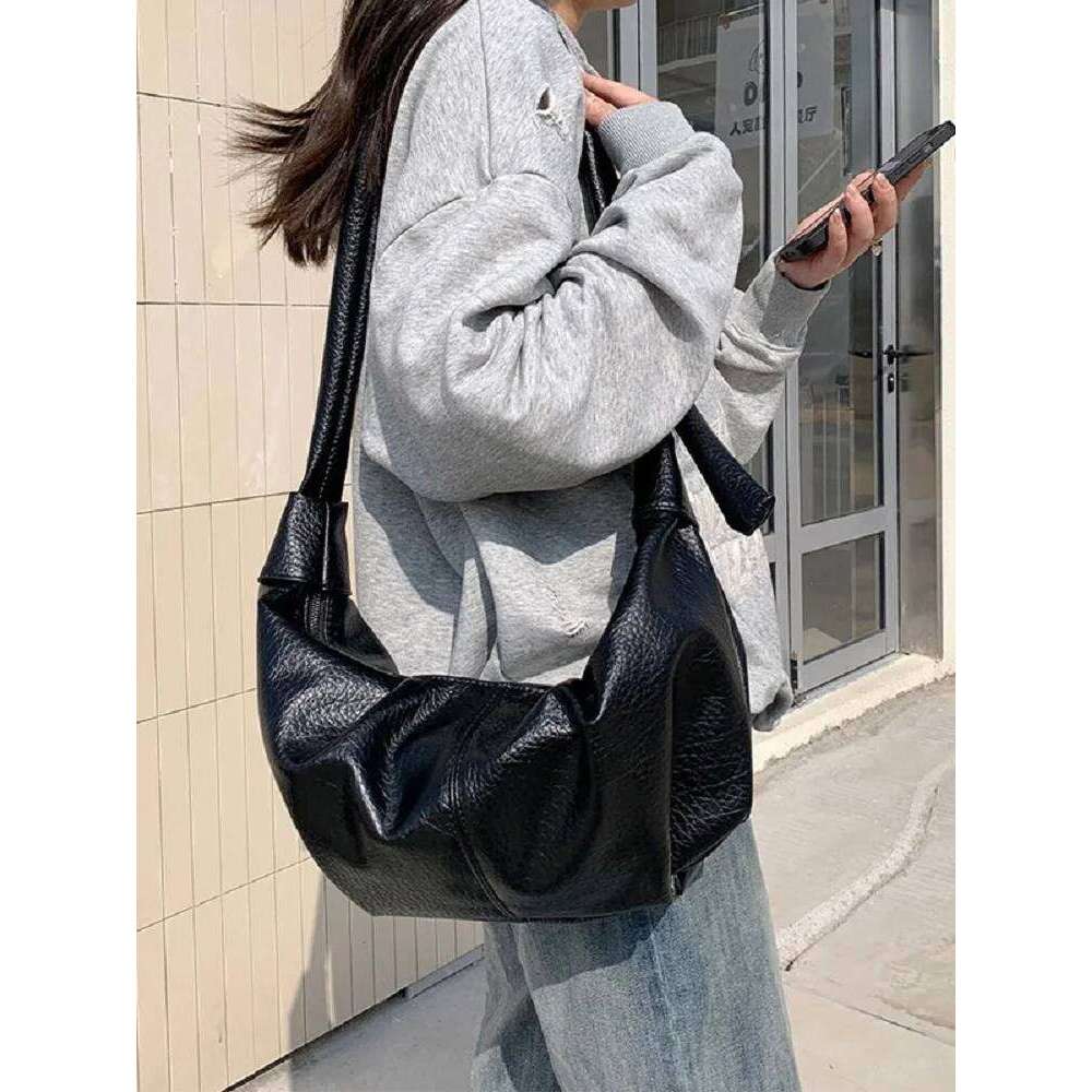 Korean Style Women Soft PU Leather Crossbody Hobo Lady Casual Commuter Shopping Shoulder Bag For Girls 2024
