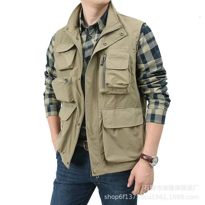 Fishing Vest Breathable Fishing Travel Mesh Vest With Zipper Pockets Summer Work Vest For Outdoor Activities Fishing Mens Vest 250717