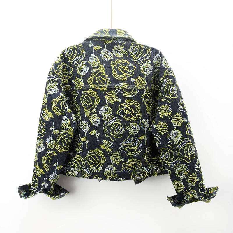 Spring Vintage Embroidery Jacquard Big Pocket Denim Women Cowboy Outwear Chaquetas Mujer Loose Short Jeans Jacket Female