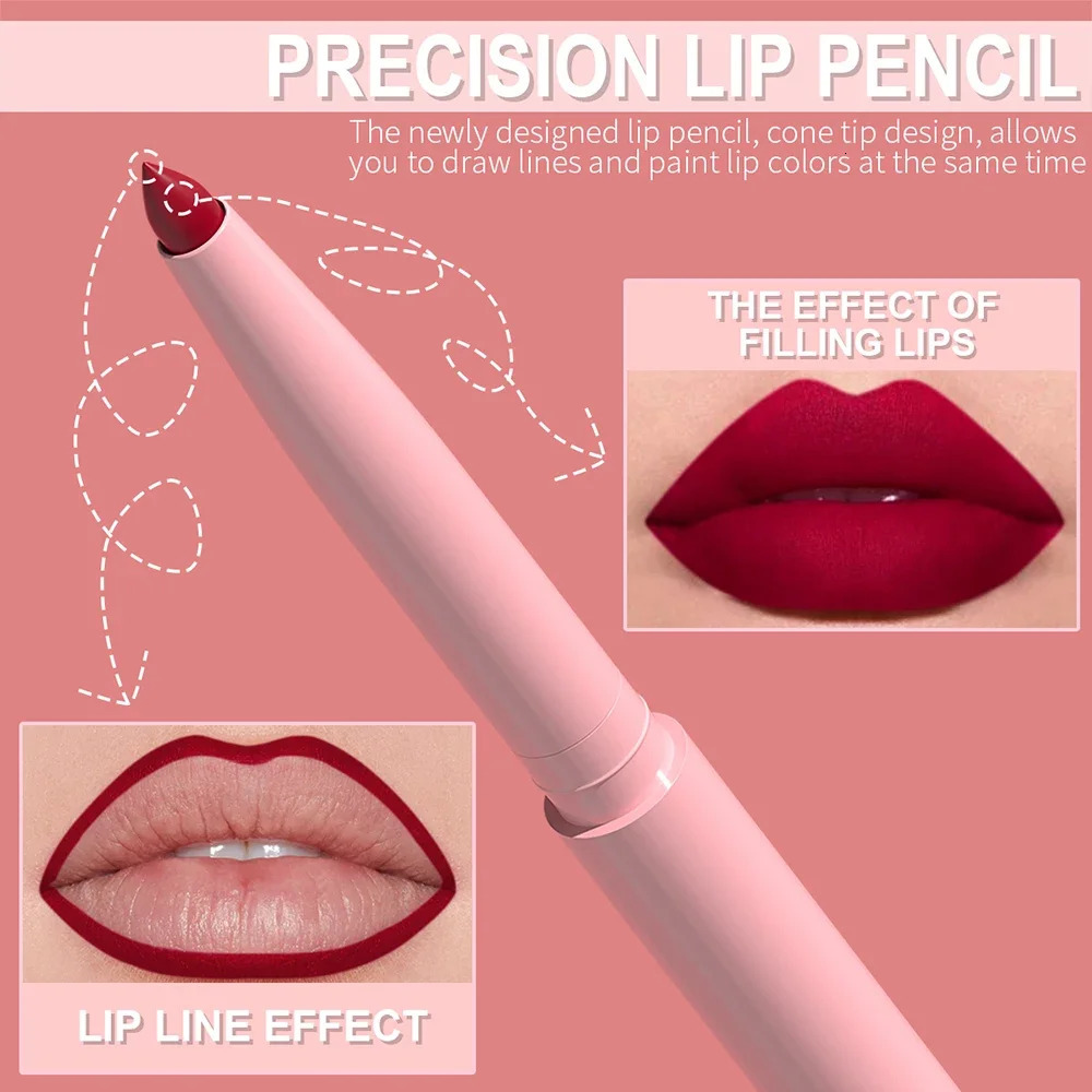 6pcs Lip Liner Pen Set Long-Lasting Waterproof Sweatproof Easy Coloring Non- Color Rendering Lip Gloss Set Beauty Makeup 250716