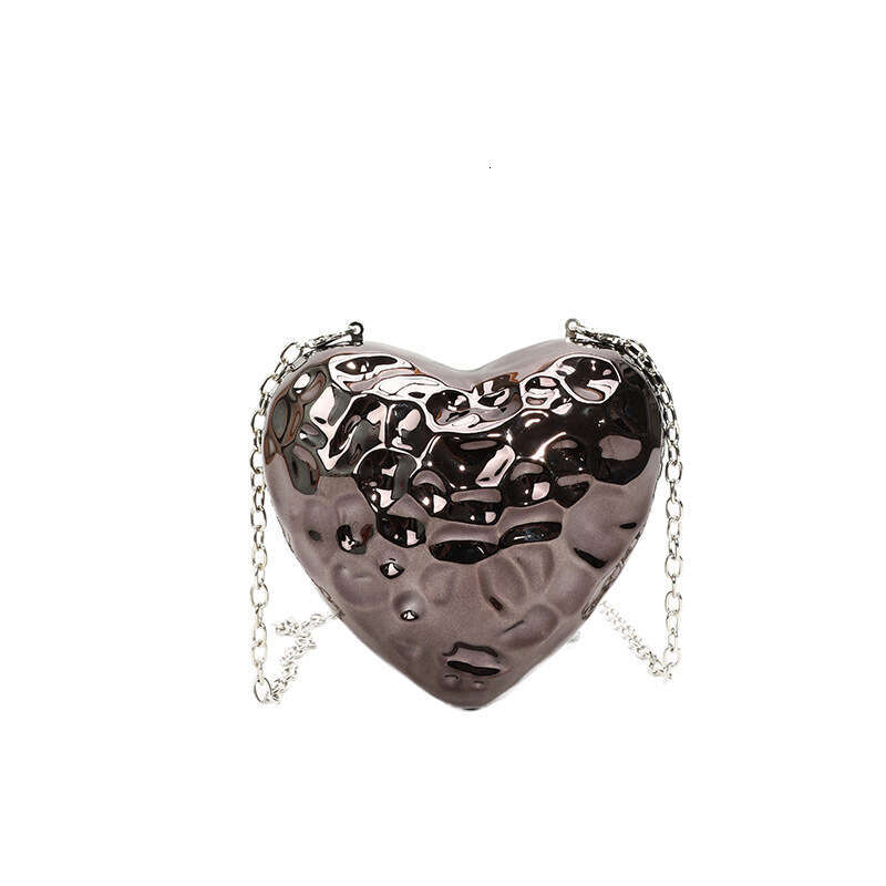 Shiny Heart-Shaped Meteorite Acrylic Ice Crack Box Lipstick Evening Single Shoulder Crossbody Bag