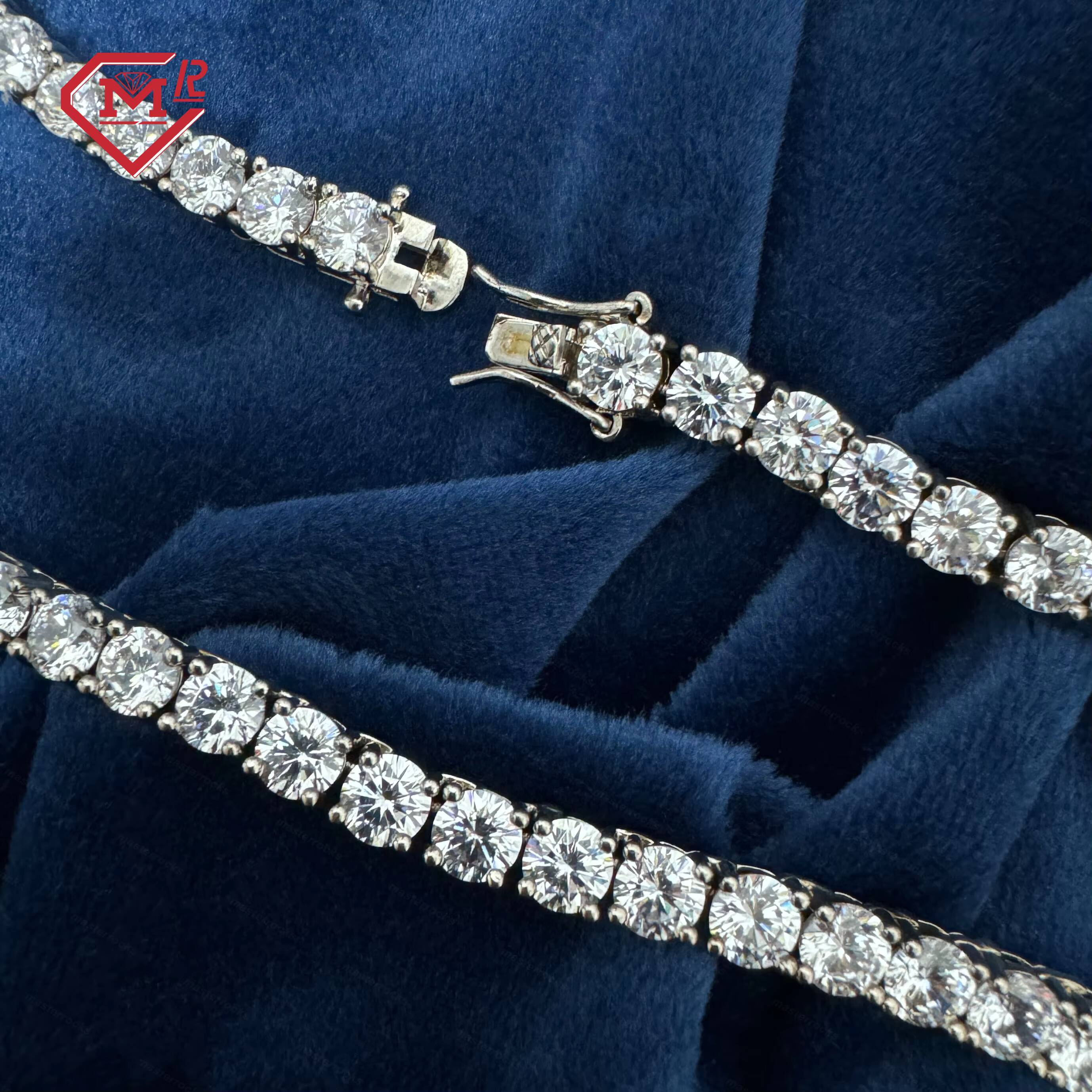 RTS 5mm 20in Diamond Tennis Chain Men Women 925 Silver Pass Diamond Tester Round Vvs Moissanite Tennis Chain