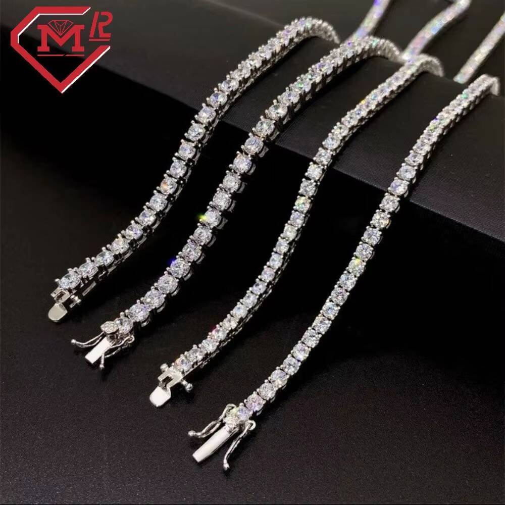 4mm Moissanite Chain Pass Diamond Tester Sterling Silver 925 VVS Moissanite Tennis Chain