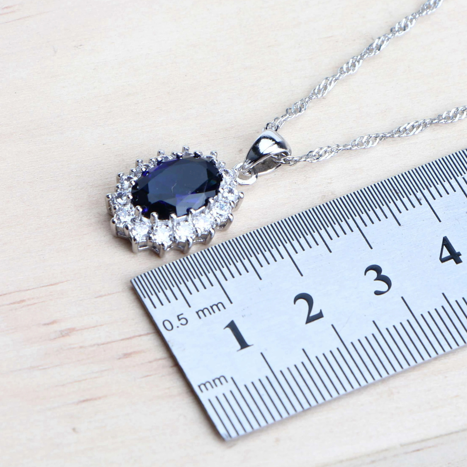 Silver 925 Women Bridal Jewelry Sets Blue Zirconia Costume Fine Jewellery Wedding Necklace Earrings Rings Bracelets Pendant Set 250715