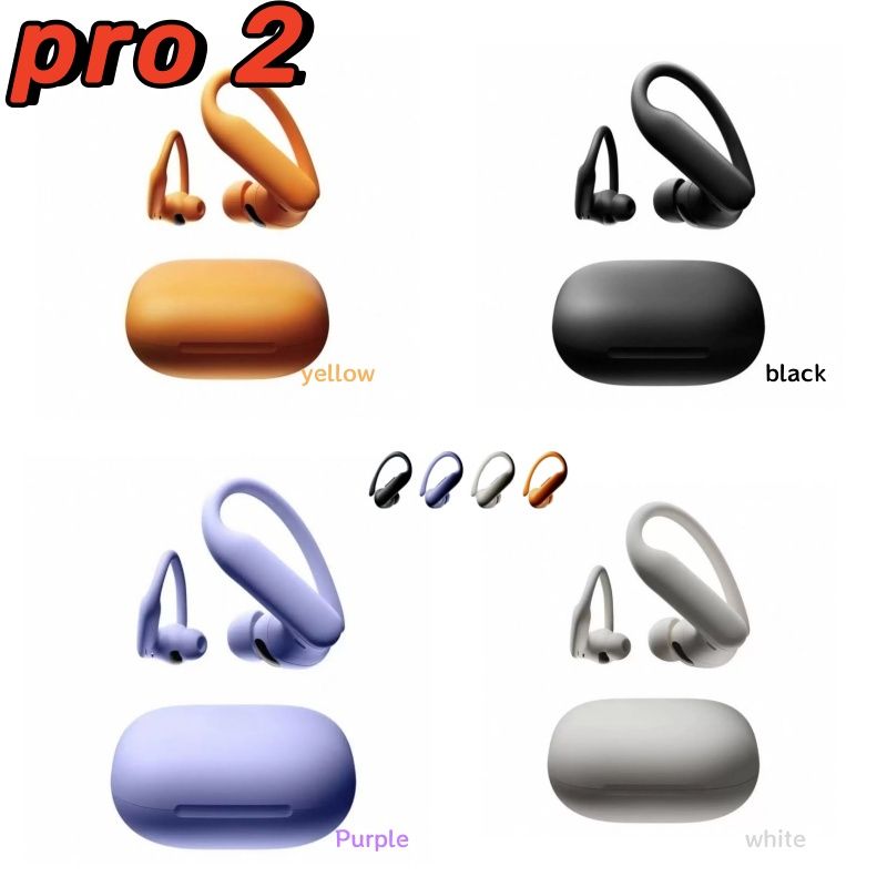 Wireless Earphone Power pro 2 Bluetooth headphones In-Ear Hook High-Performance Active Noise Canceling Sports Waterproof Headset Stereo with Charging Case