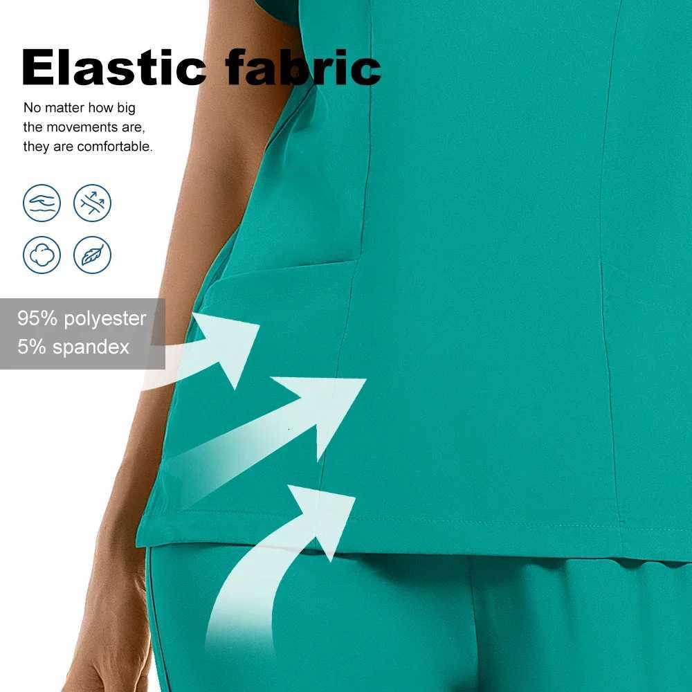 Beauty Workwear Women Medical Nurses Uniform Surgical Scrubs Set Spa Top Pants Clinic Carer Clothes Nursing Uniforms Jogger Suit Z250718
