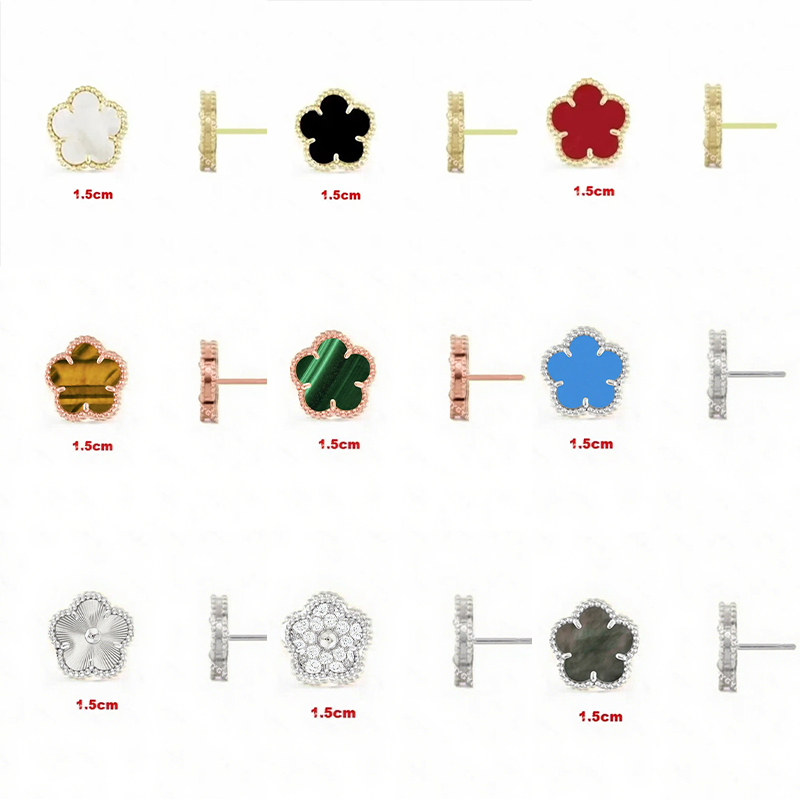 Classic single flower earrings luxury brand clover earrings 18k gold designer earrings for women's jewelry