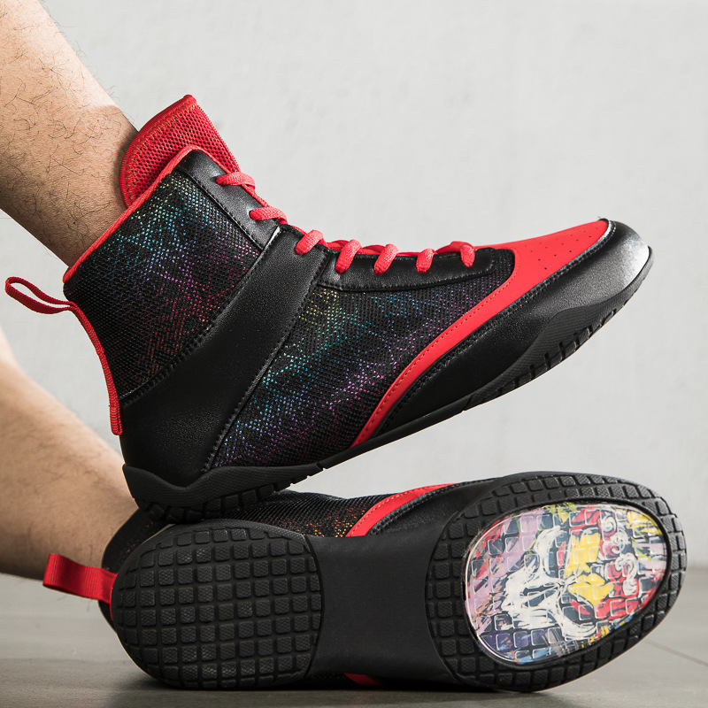 Boxing shoes men's and women's Sneakers fighting shoes Sanda professional competition fighting shoes wear resistant non slip and lightweight