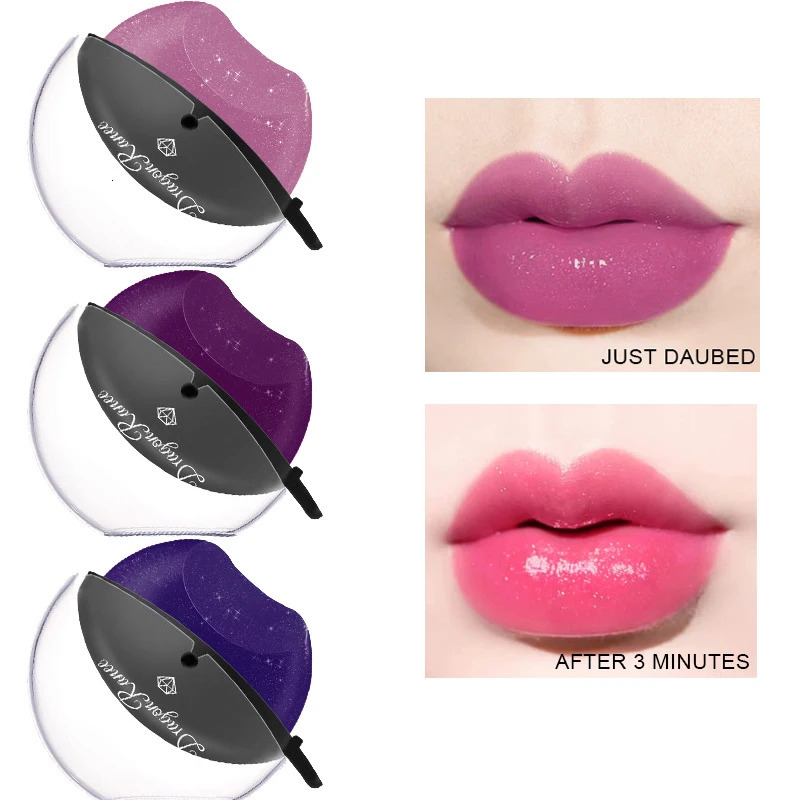 Lip-shaped Lipstick Makeup Temperature Color Changing Lazy Lipstick Velvet Matte Moisturizing Lip Gloss Waterproof Non-stick Cup 250716