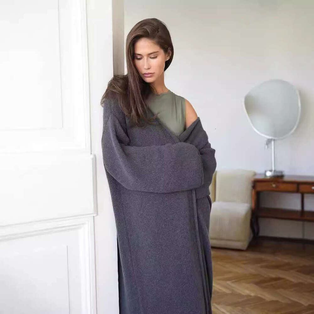 Spring Summer New Long Women Mohair Knitted Hollow Sweater Cardigan High-End Shawl Coat Ins B5