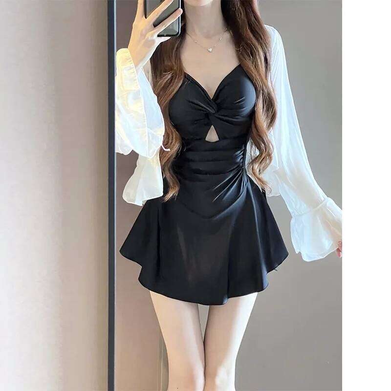 2025 New One-piece Swimsuit for Women Two-piece Slimming Hot Spring Dress Swimwear