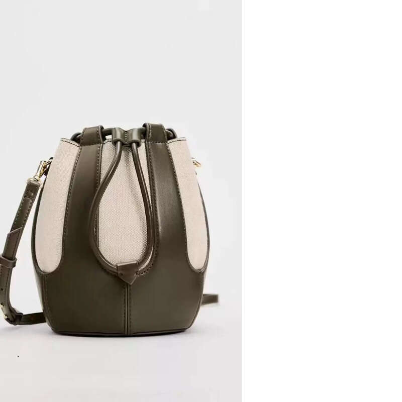 Leather Bag Bucket Bag Tote Bag Women S New Canvas Color Block Shoulder Commuter Crossbody Bucket Bag Original