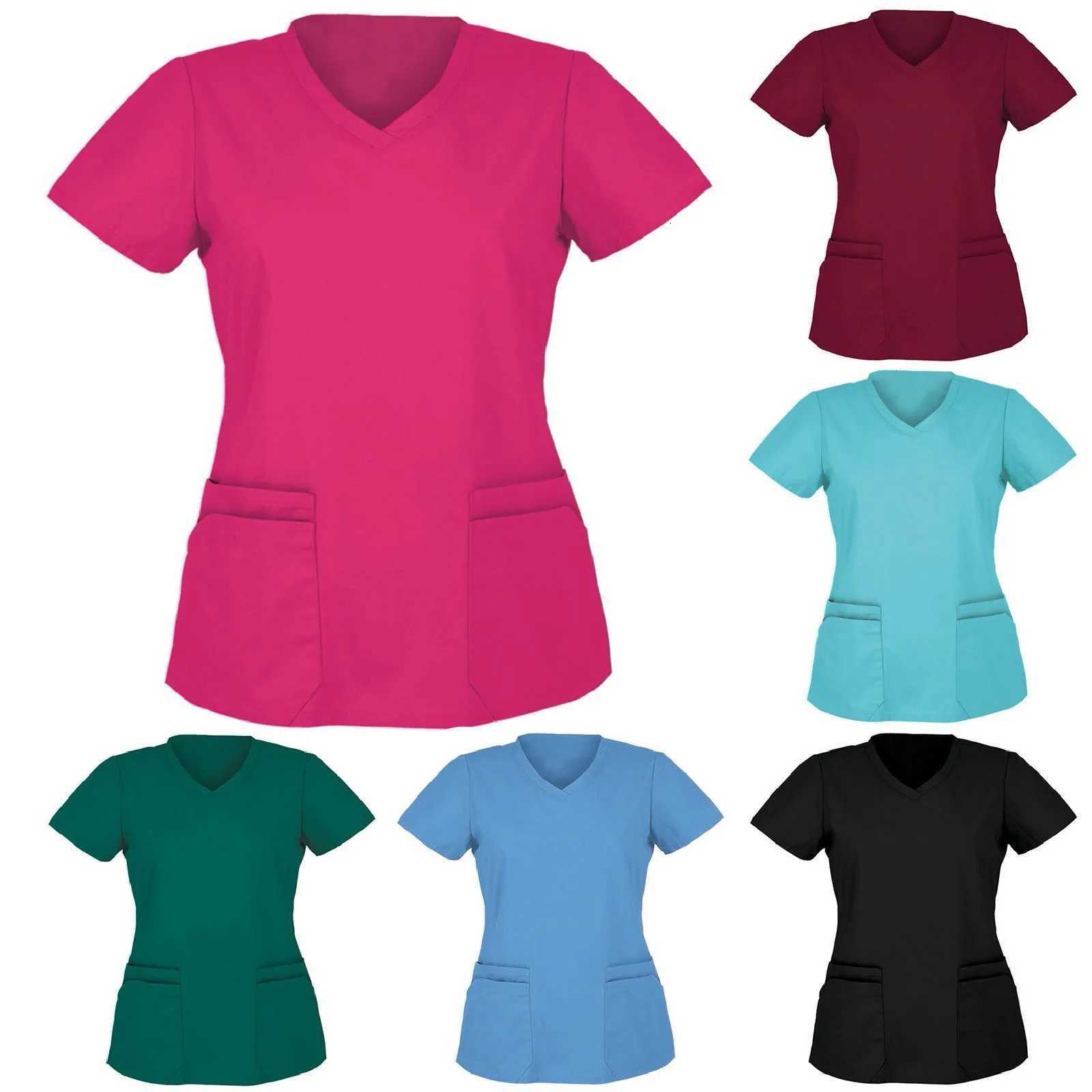 Hospital Scrubs Tops Doctors Uniform For Unisex Medical Supplies Dental Clinic Nurse Scrubs T-Shirt Women Medical Clinic Blouse Z250718