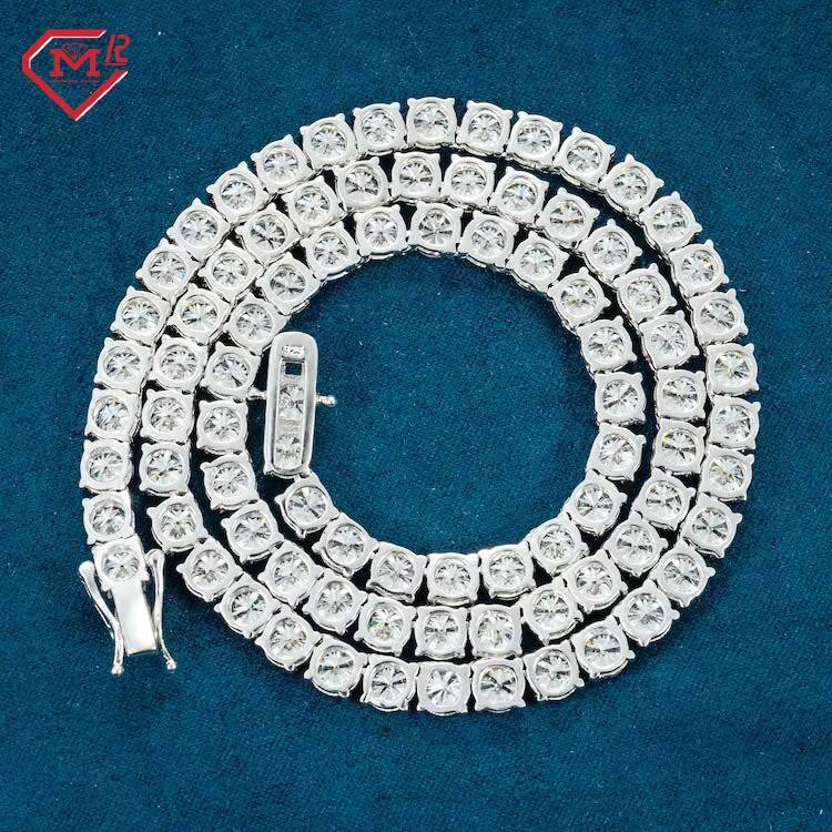 Hot Sale Mens Tennis Chain VVS1 Custom Diamond Hiphop Fully Iced Out S925 Moissanite Tennis Chain