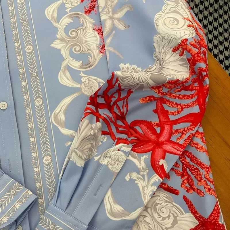 Luxury Shirts Men Clothing Casual Floral Print Court Style Long Sleeve Prom Party Shirts Luxury Mens Social Shirts X250718