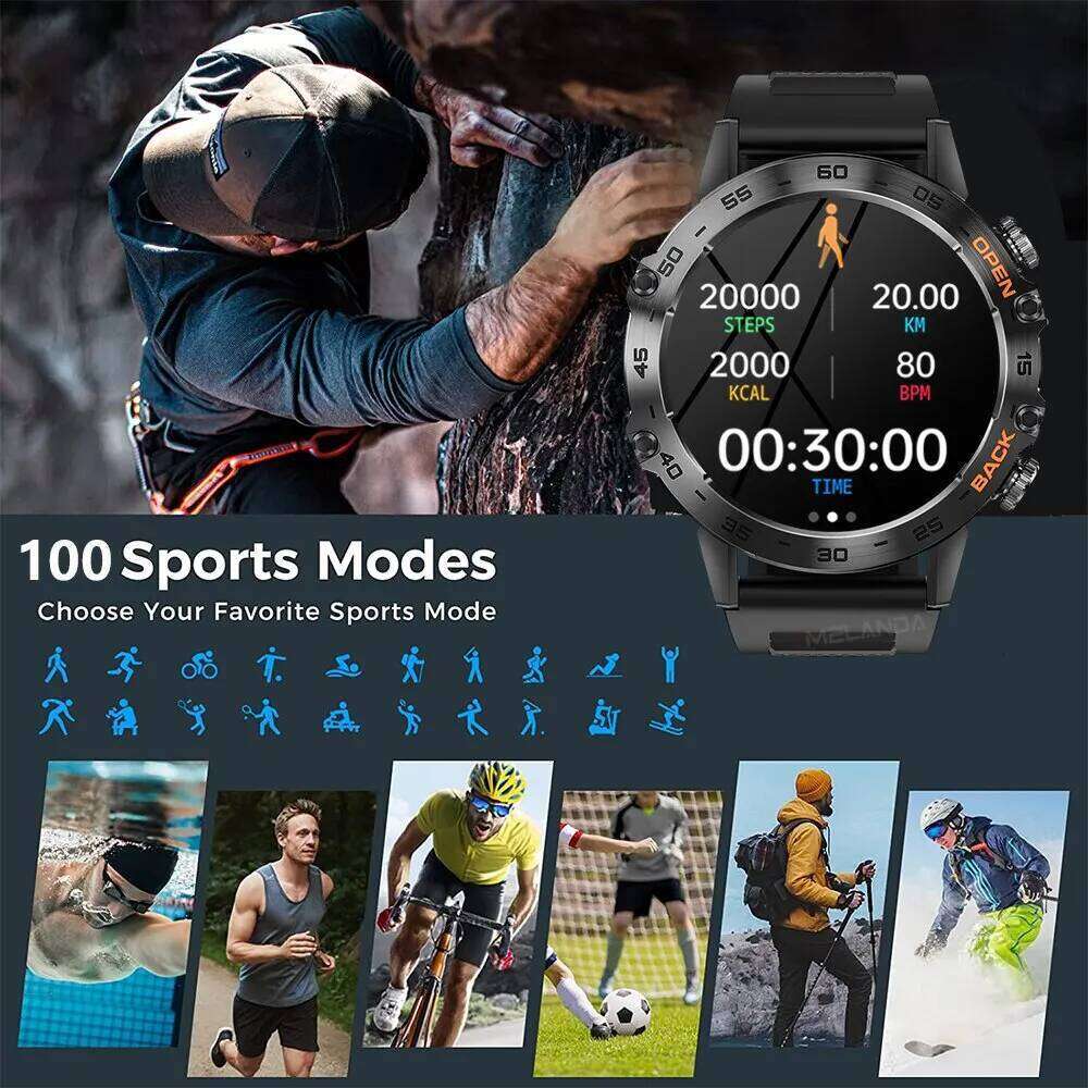 MEVADEN Steel 1.39 Bluetooth Call Smart Watch Men Sports Fiess Tracker Watches IP67 Waterproof Smartwatch for Android IOS MD52 free shipping