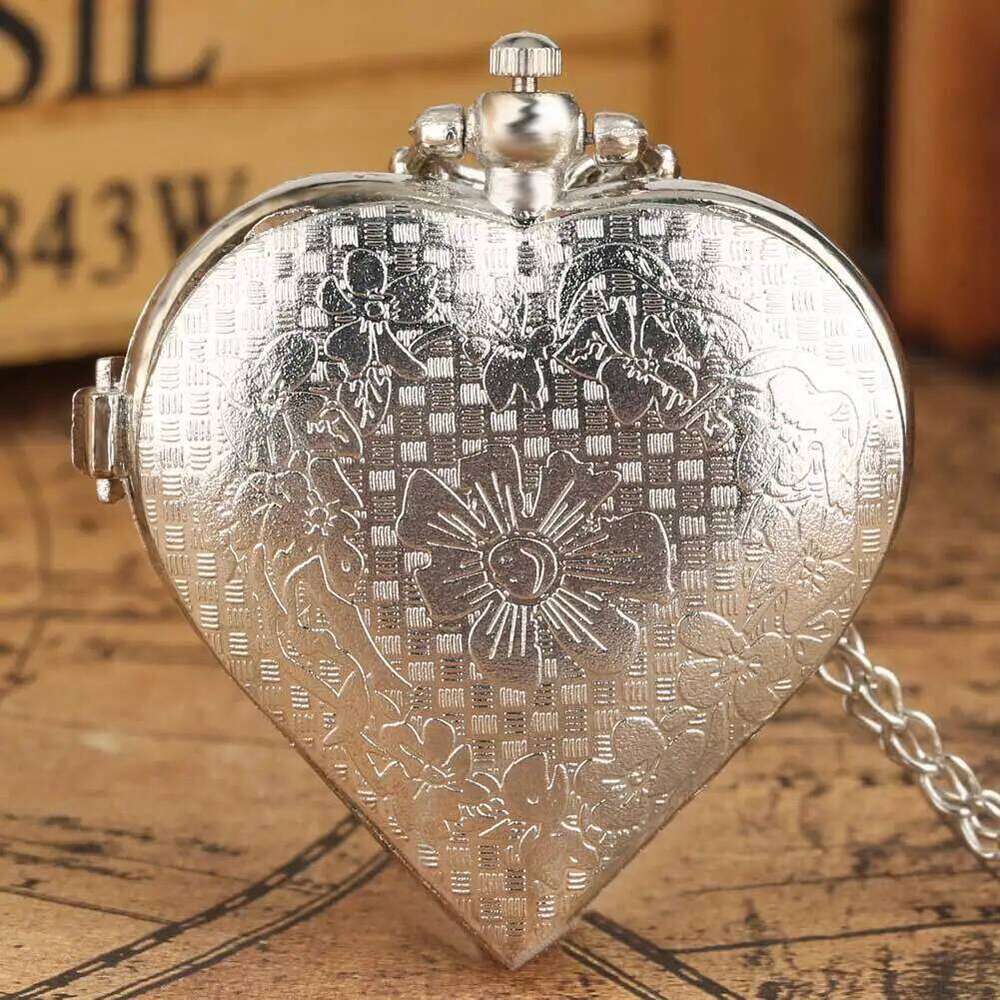 free shipping Stylish romantic heart-shaped dia quartz women's necklace pocket watch souvenir gift for girls free shipping