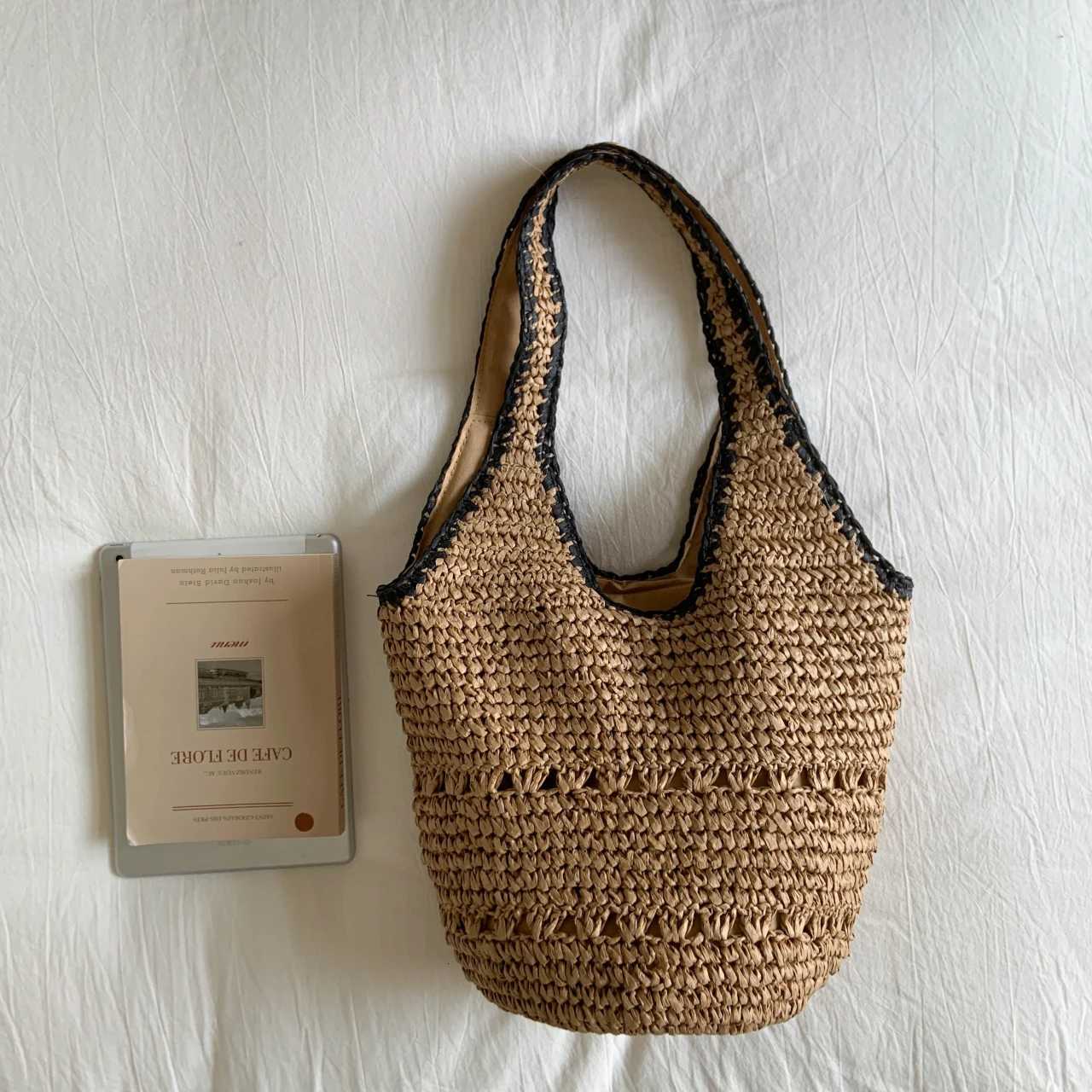 Cross-border Large Capacity Laid-back Bohemian Style All-Mah Womens Underarm Hand-woven Bags Cotton-linen XJ250718