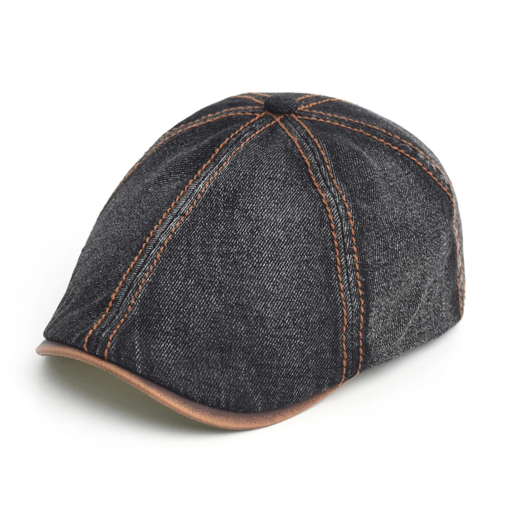 Denim Beret Hat Washed Vintage ed Cap Adjustable Cotton sboy Cap Casual Hats Flat Cap 250712