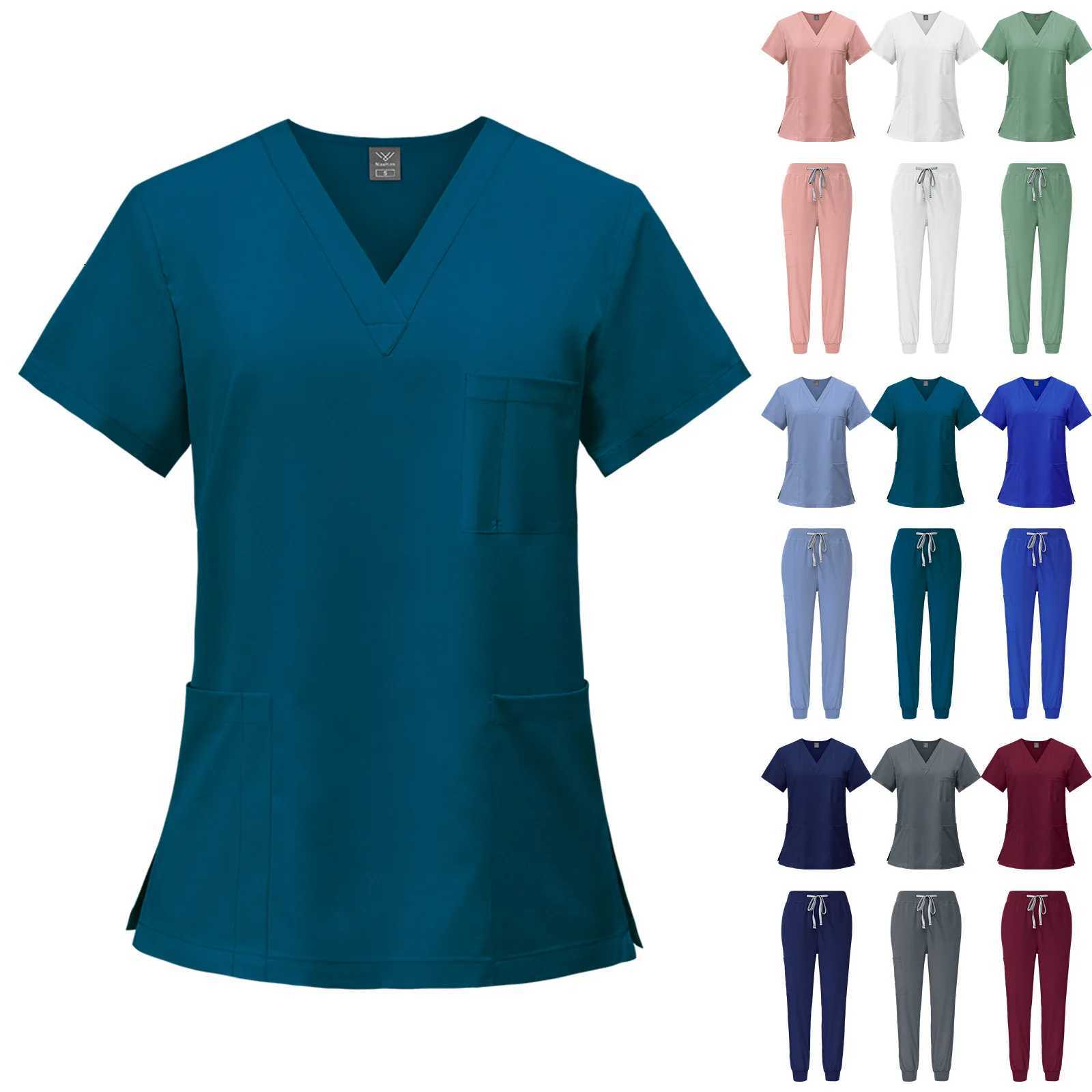Medical Scrubs Bulk Order - Anti-Microbial Jogger Sets for Surgery/Dental/Vet/SPA/Pharmacy Multi-Pocket Workwear with Pen Slot Z250718
