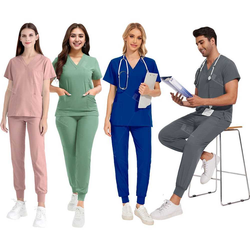 New Lightweight Anti-wrinkle Surgical Uniform Woman Men Medical Nurse Scrub Set Soft Breathable Jogger Nursing Clinical Workwear Z250718