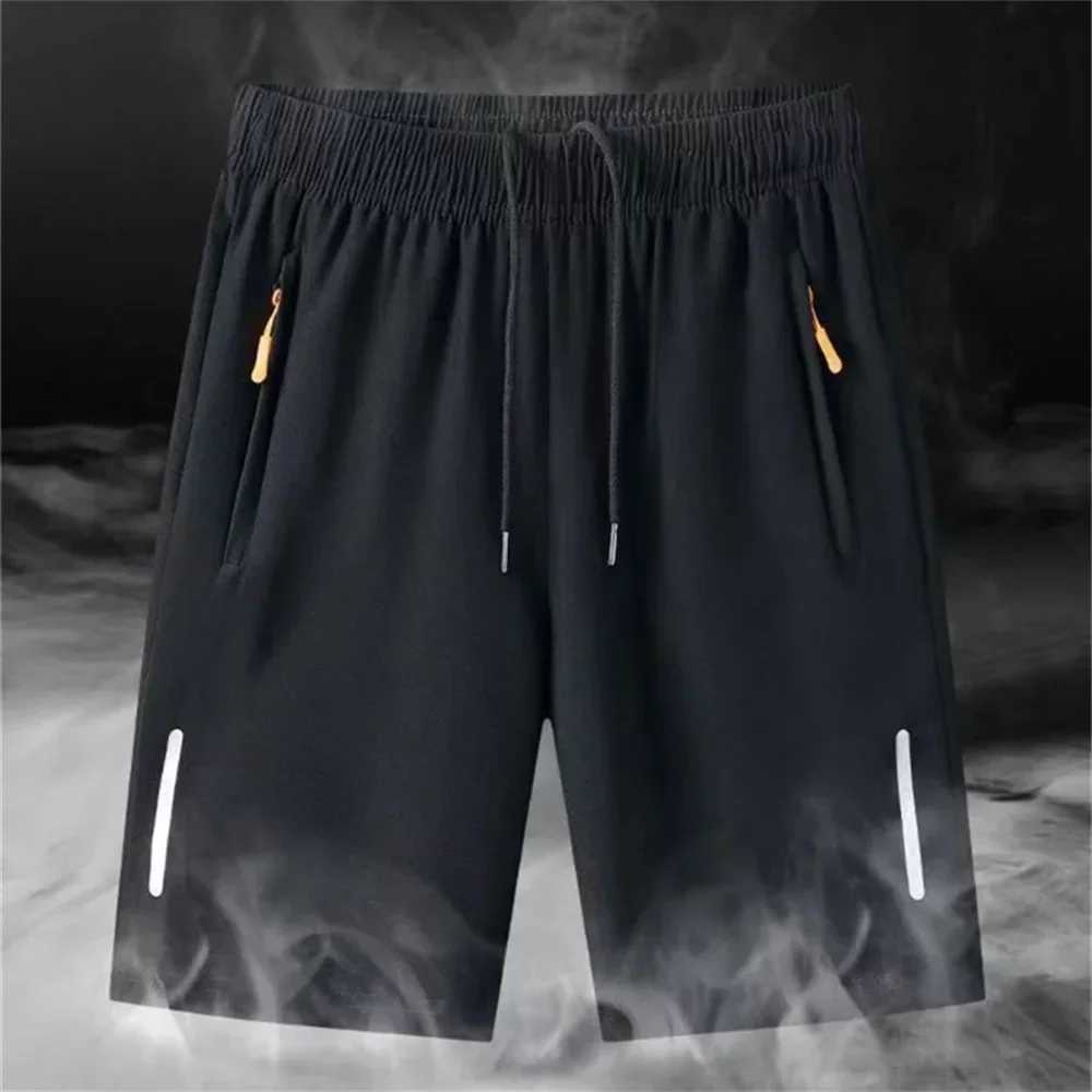 Mens Summer Ultra-Thin Ice Silk Beach Casual Shorts Jogging Sport Quick Dry Male Zipper Loose Gym Sports Short Pants Sweatpants W250718