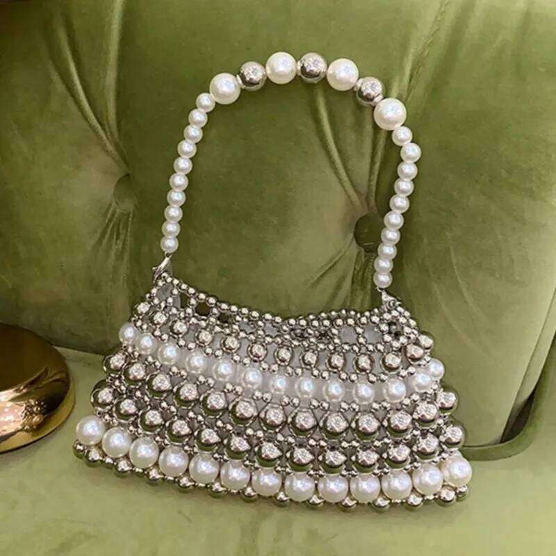 Designer Bags Women Handmade Bead Bag Pearl Bucket Bag Handbag Beaded Evening Clutch Bags Purse And Handbags High Quality Wedding Party Luxury Bag