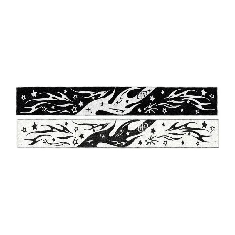 180cm*25cm Fashion Creative Star Striped Knitted Womens Scarf Mens Winter Scarf Apron Black Tassel Luminous for Women 250717