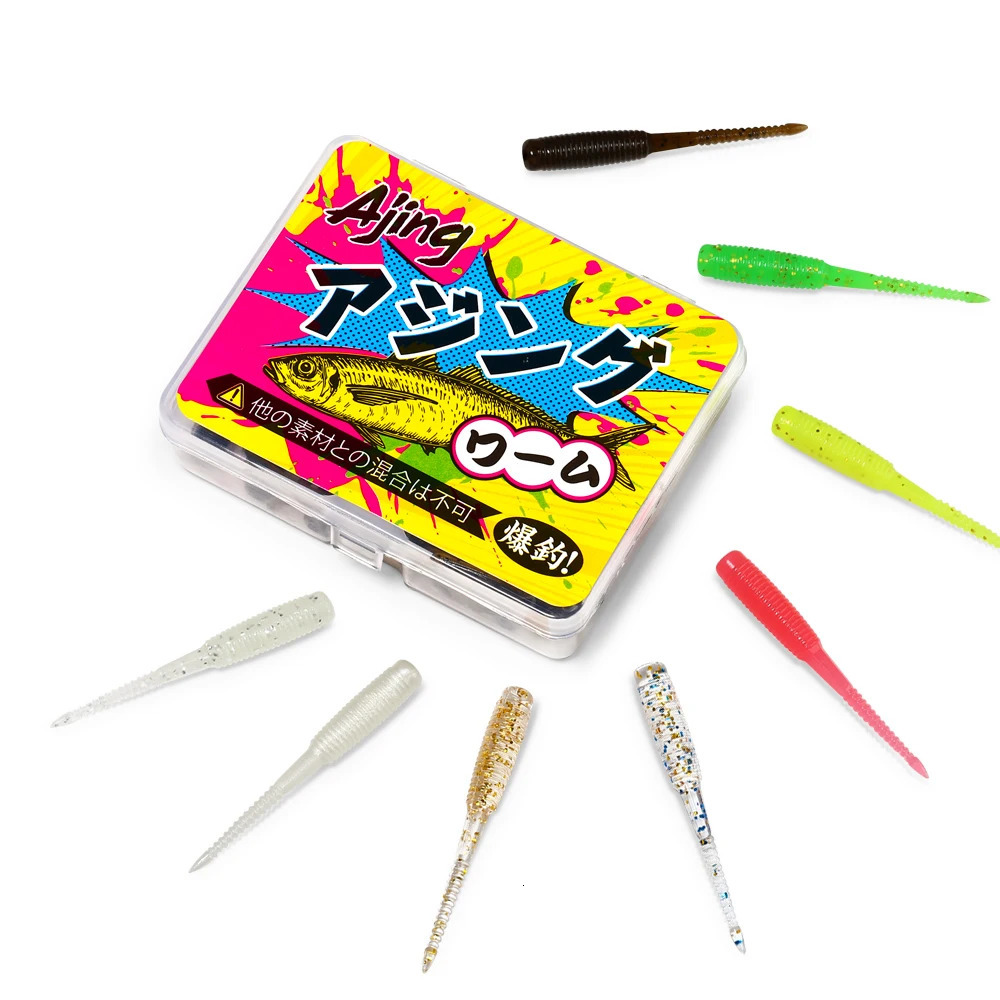 Spinpoler 20pcsbox Ajing Soft Fishing Lure 35cm Rockfish TPR Swimbaits Nightlight Worm Ice Jig Artificial Baits Bass Tackle 250708