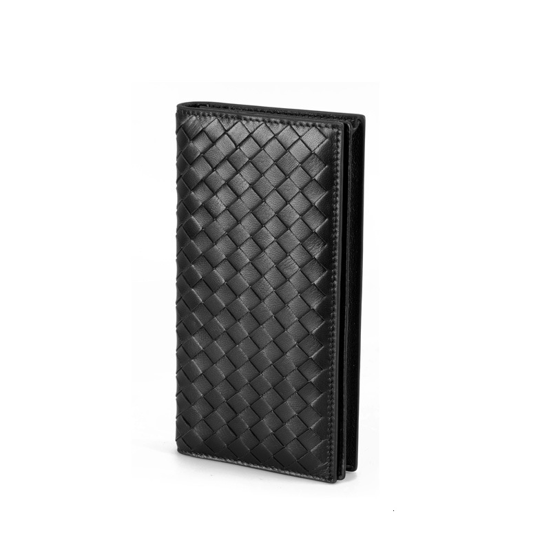 Handwoven Sheepskin Womens Long Wallet Zipper Classic Personality Style Casual Genuine Leather Wallet 250718